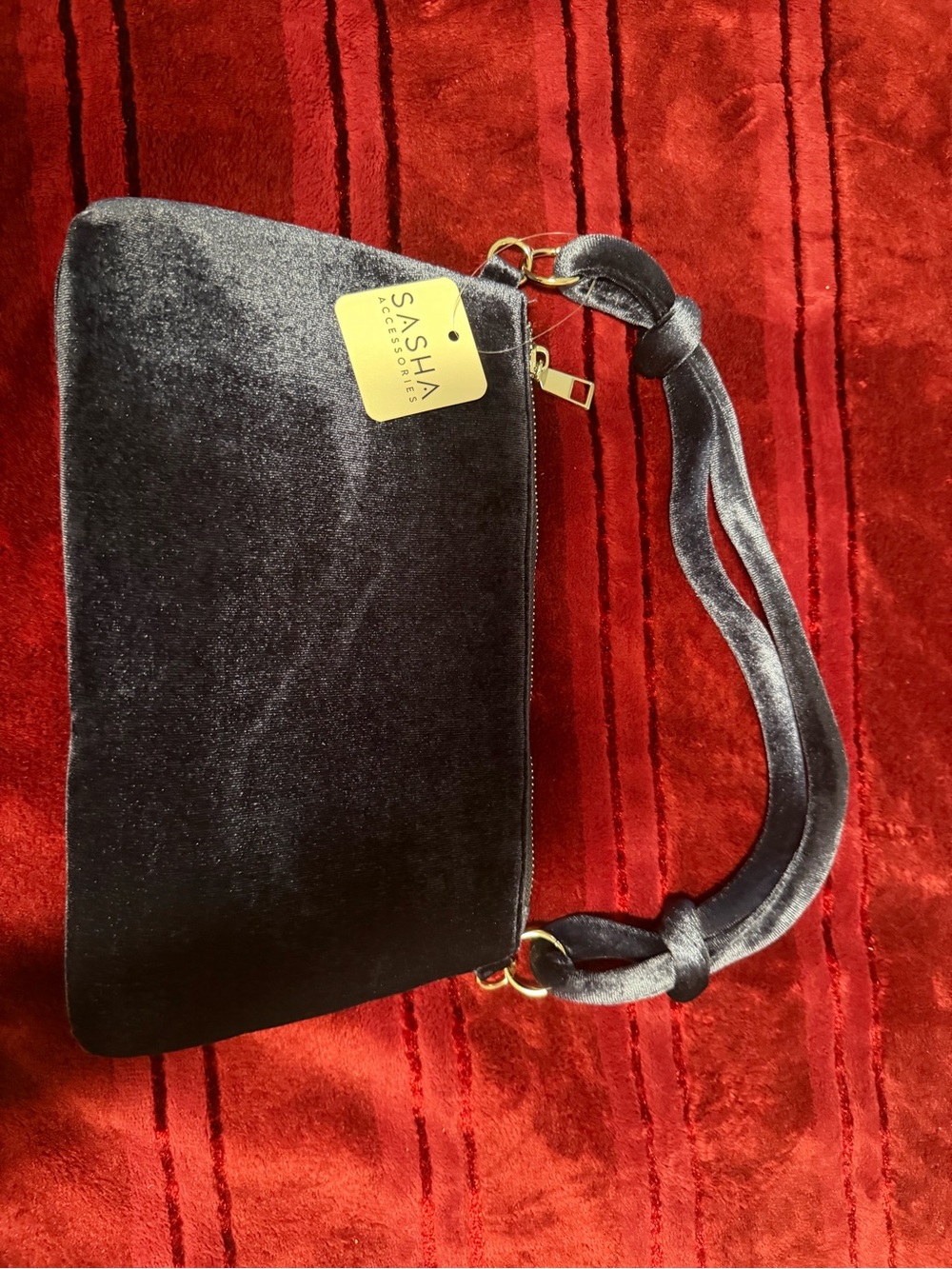 Blue Velvet Shoulder Bag